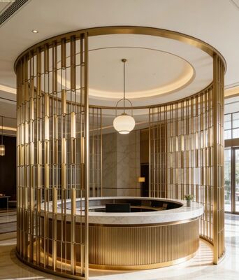 Harga bagus Pelindung Privasi Logam Finishing Kuningan Antik untuk Taman atau Teras on line