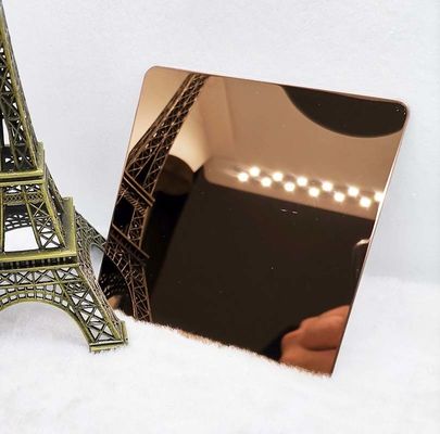 Harga bagus 0.55 Sampai 3mm Cermin Dipoles Lembaran Stainless Steel Tembaga Merah Untuk Hiasan Dinding on line