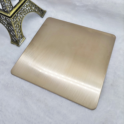 Garis miring Champagne Emas Warna Stainless Steel Sheet PVD Plating Titanium