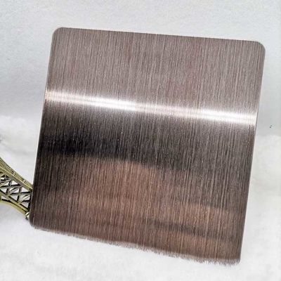 Harga bagus Lembaran Stainless Steel Berwarna Coklat Moire Hairline Finish Wearproof on line